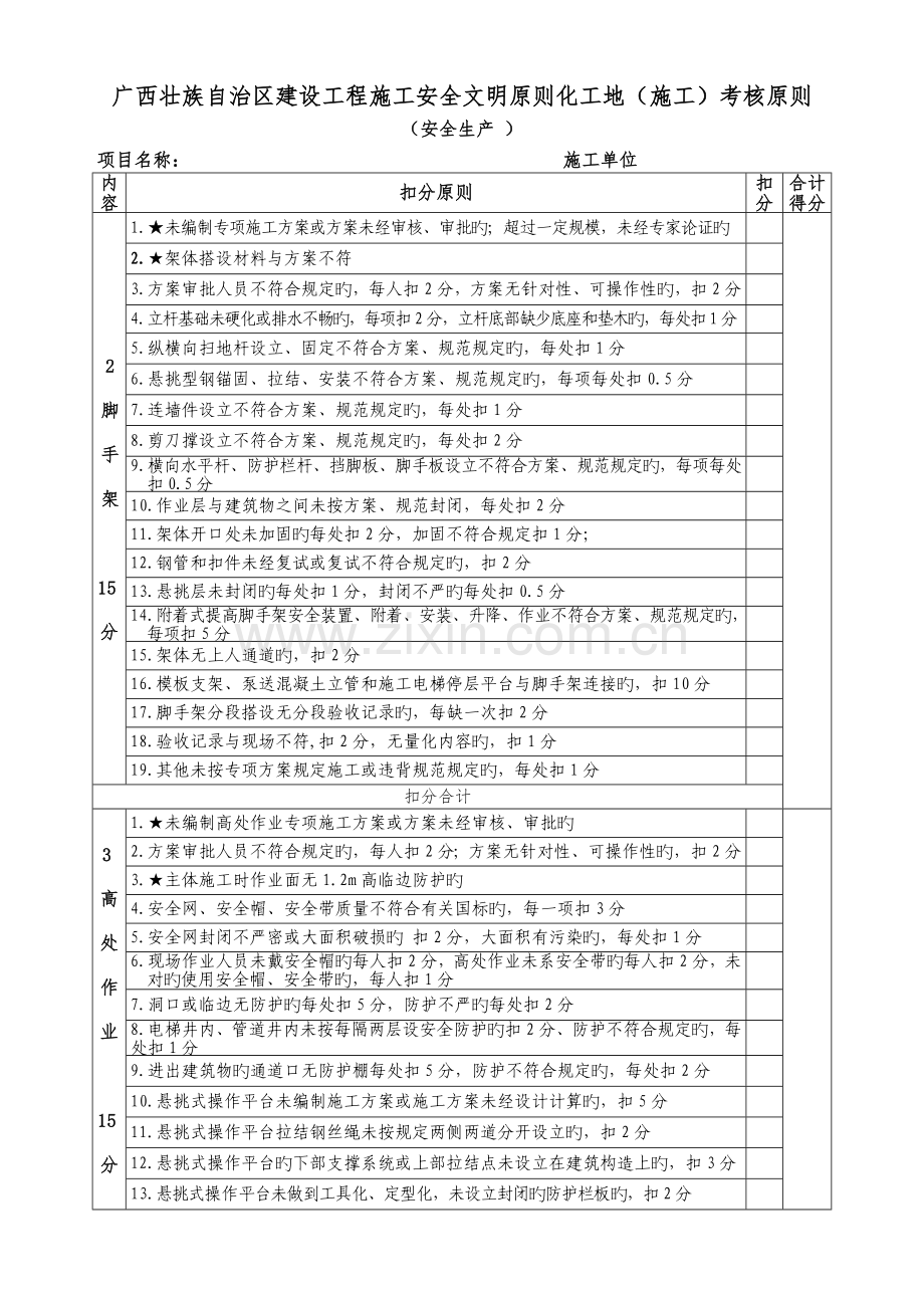 广西壮族自治区建设工程施工安全文明标准化工地考核标准...doc_第2页