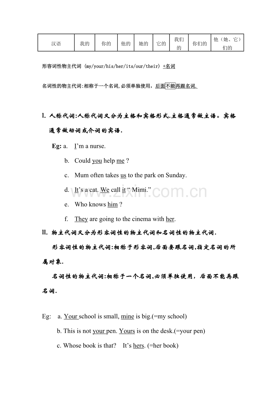 人称代词表格用法及练习.doc_第2页