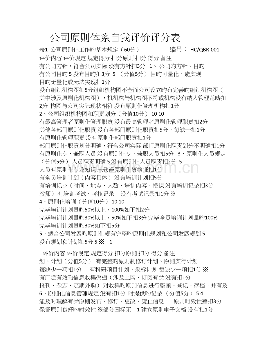 企业标准体系自我评价评分表.doc_第1页