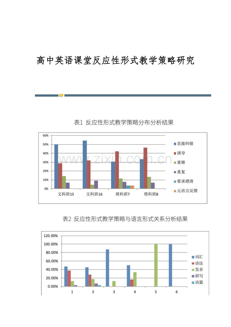 高中英语课堂反应性形式教学策略研究.docx_第1页