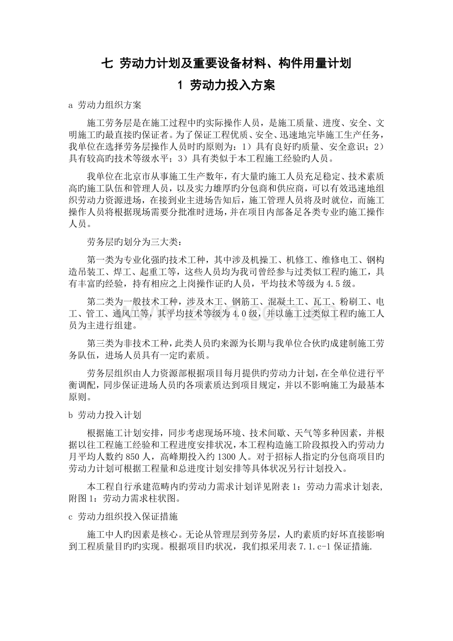 劳动力计划及主要设备材料构件用量最终.doc_第1页