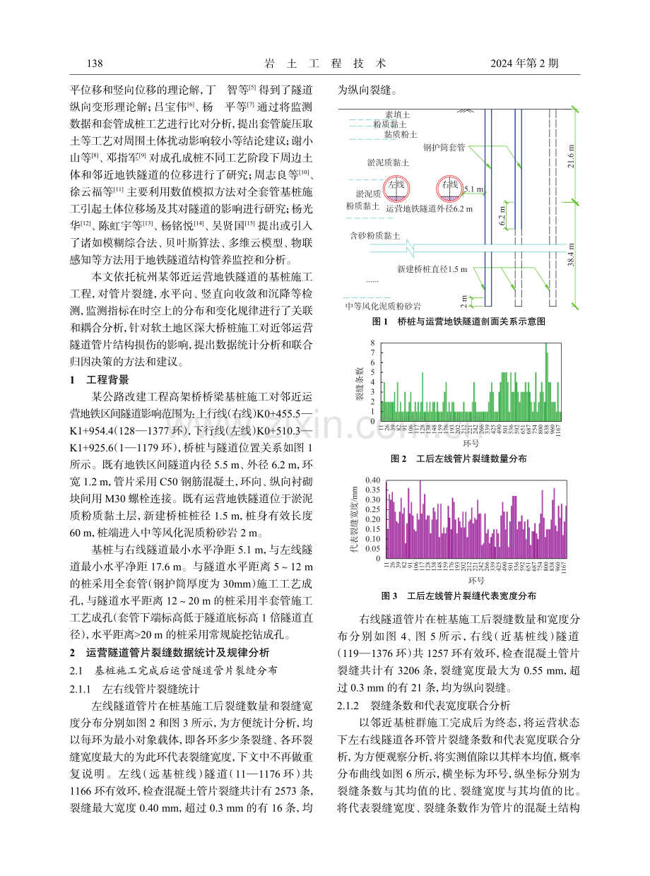 桩基施工对邻近运营盾构隧道结构健康趋势影响研究.pdf_第2页