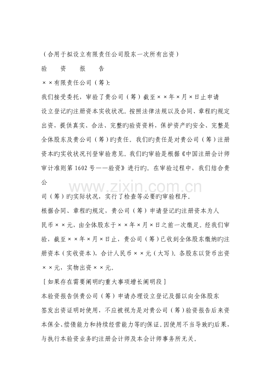 各种出资情况报告及说明模式.doc_第3页