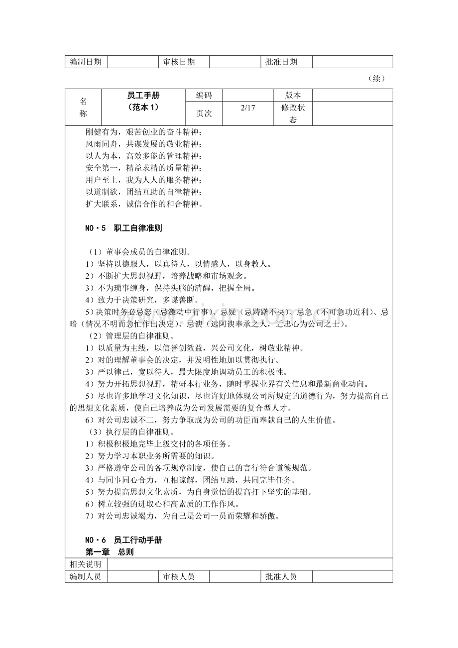 新版外资企业人力资源员工手册范本.doc_第2页