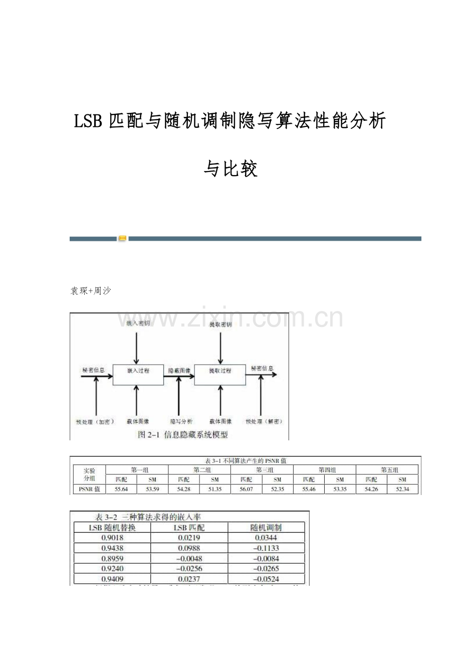 LSB匹配与随机调制隐写算法性能分析与比较.docx_第1页