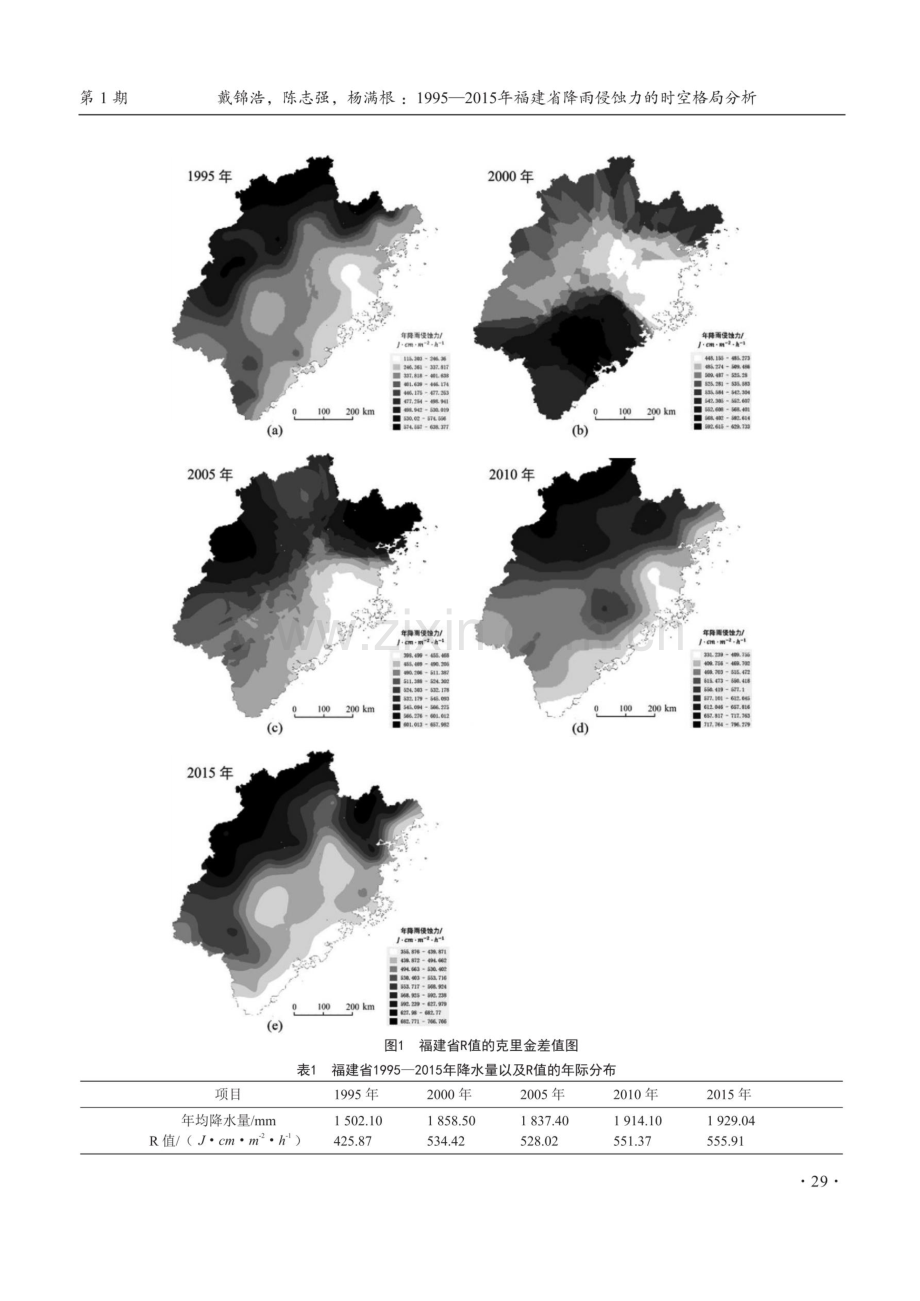 1995-2015年福建省降雨侵蚀力的时空格局分析.pdf_第3页