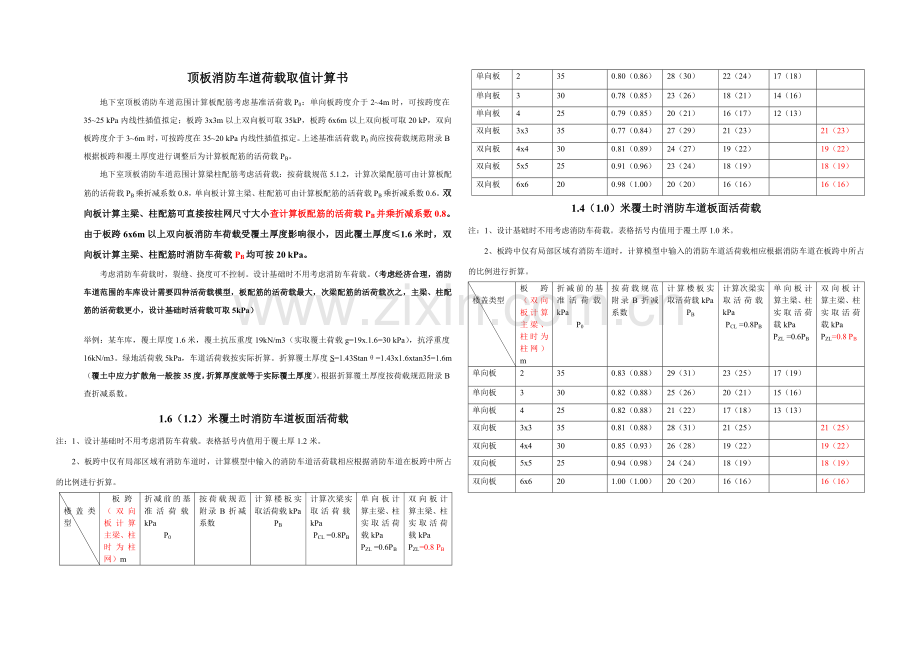 顶板消防车道荷载计算书.doc_第1页