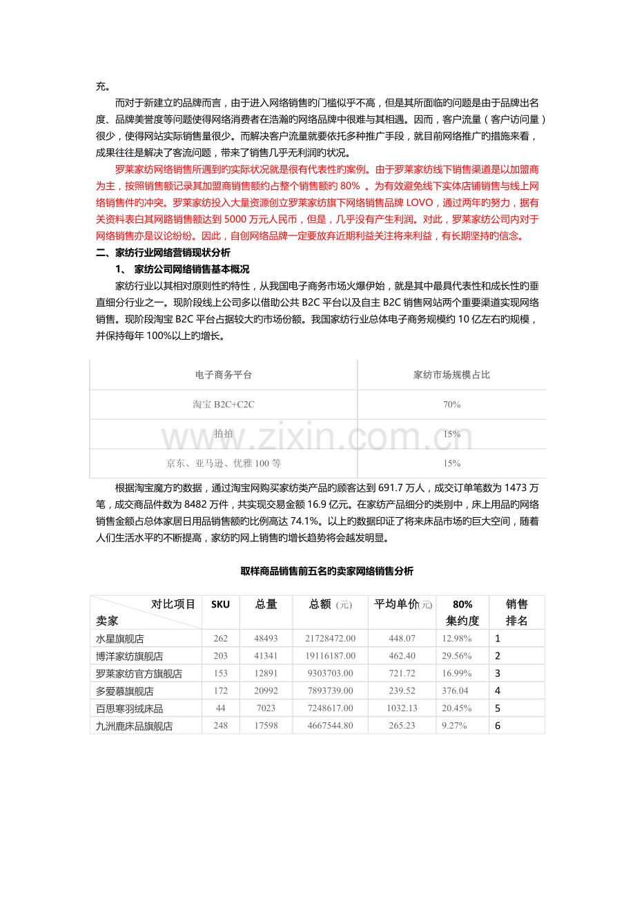 家纺网络营销商业计划书.docx_第2页