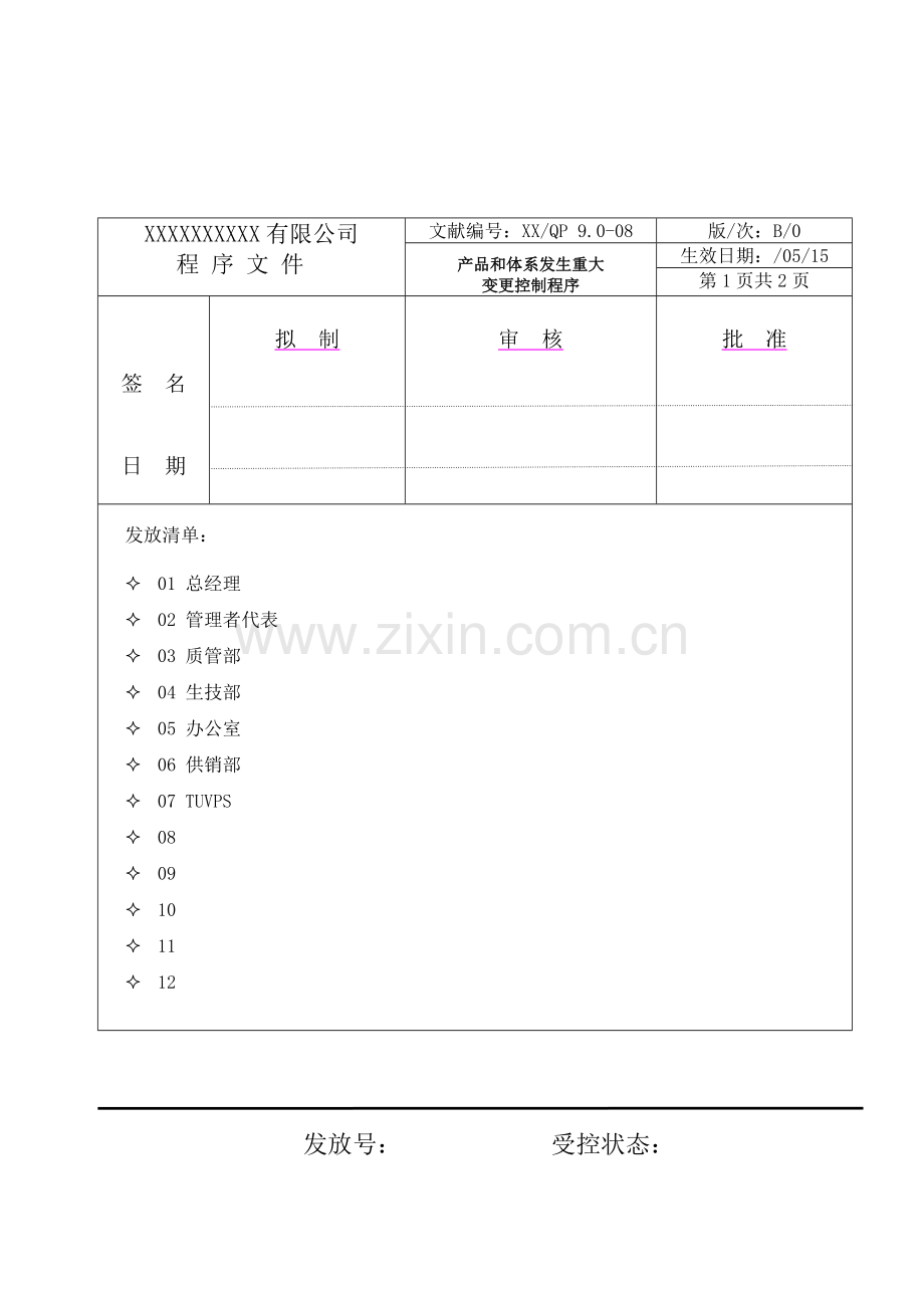 产品和体系发生重大变更控制程序.doc_第1页