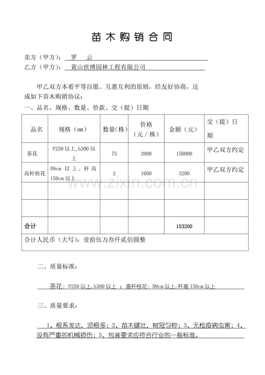 苗木销售合同-范本.doc_第1页