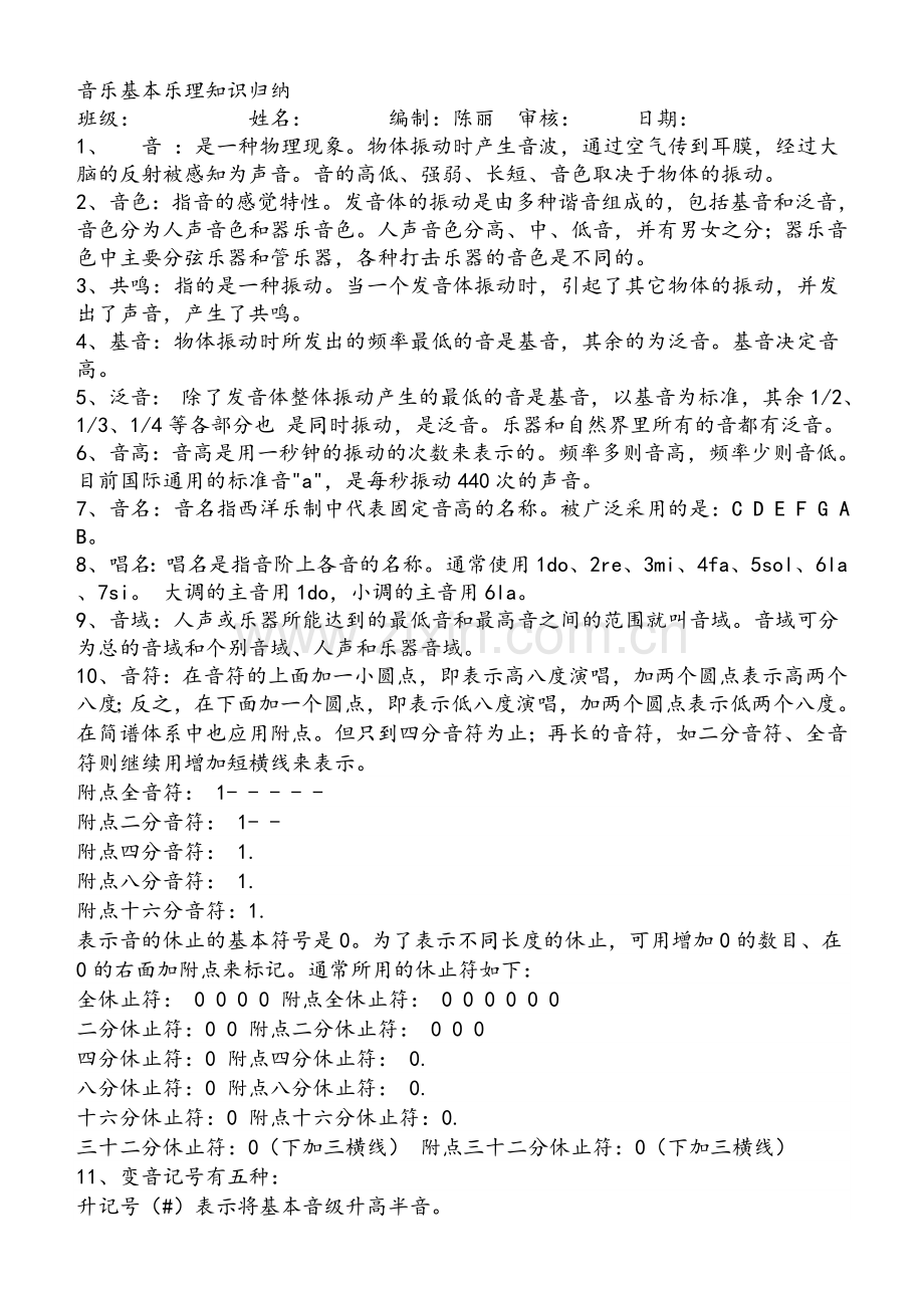 音乐基本乐理知识归纳.doc_第1页