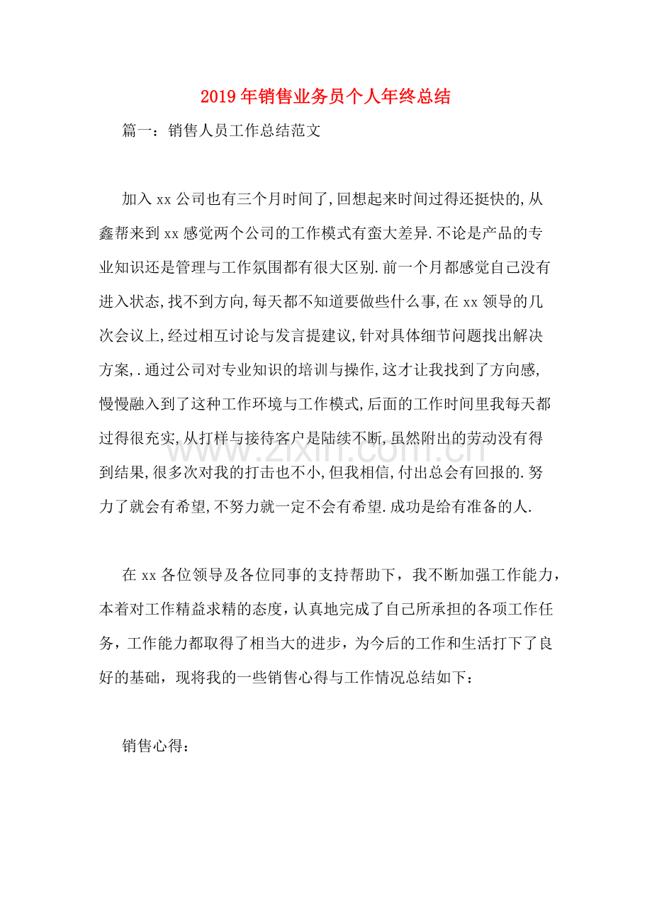 2019年销售业务员个人年终总结.doc_第1页