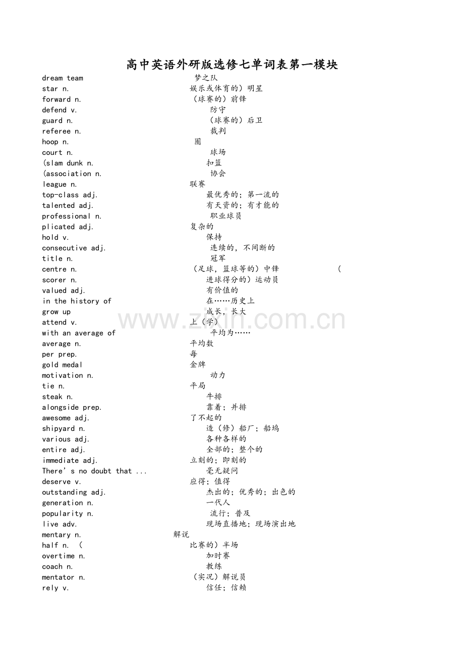 高中英语外研版选修七单词表.doc_第1页