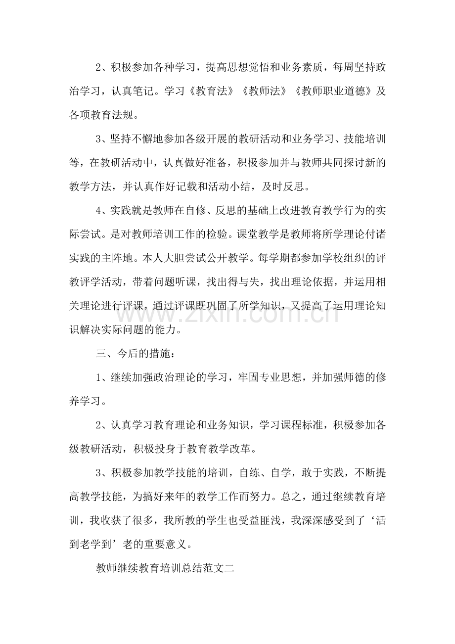 2020年教师继续教育培训总结范文.doc_第2页