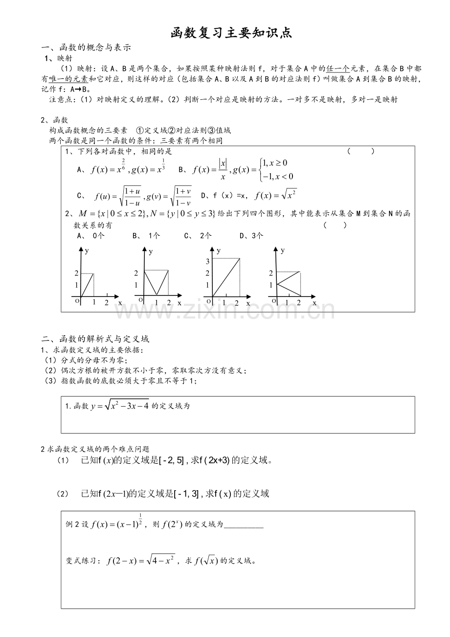 高三数学复习函数知识点.doc_第1页