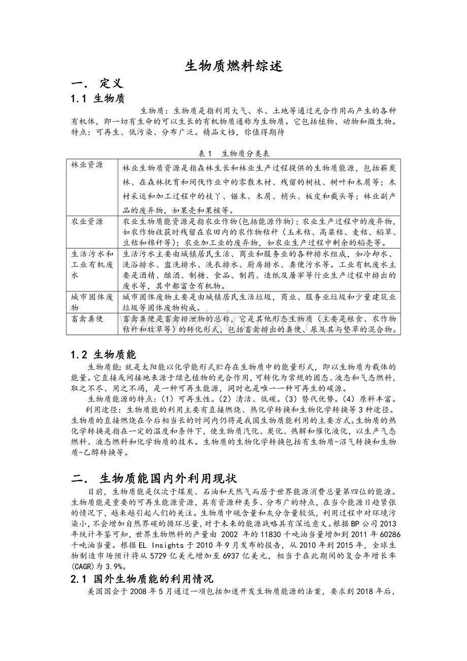 生物质燃料综述.doc_第1页