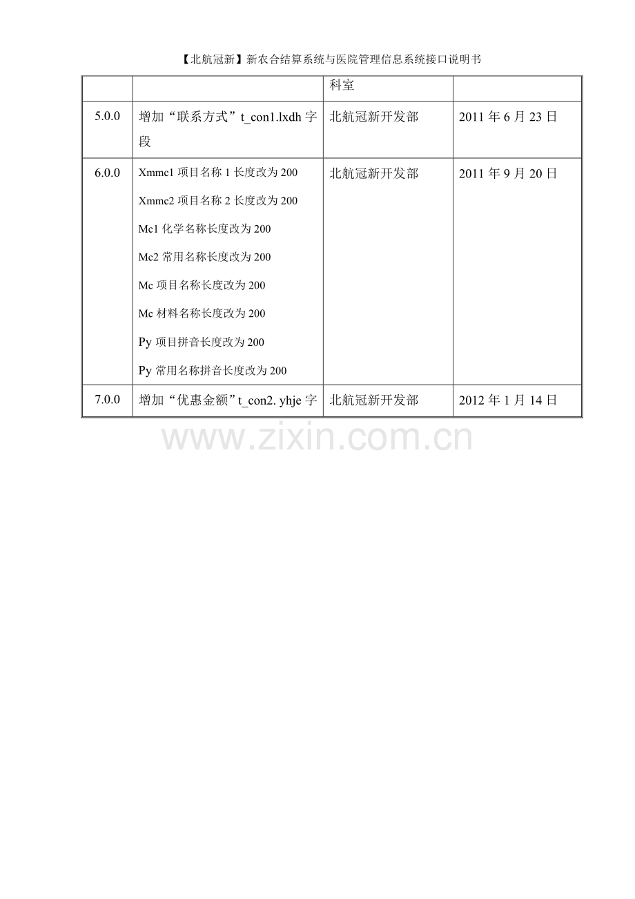 【北航冠新】新农合结算系统与医院管理信息系统接口说明书.doc_第3页