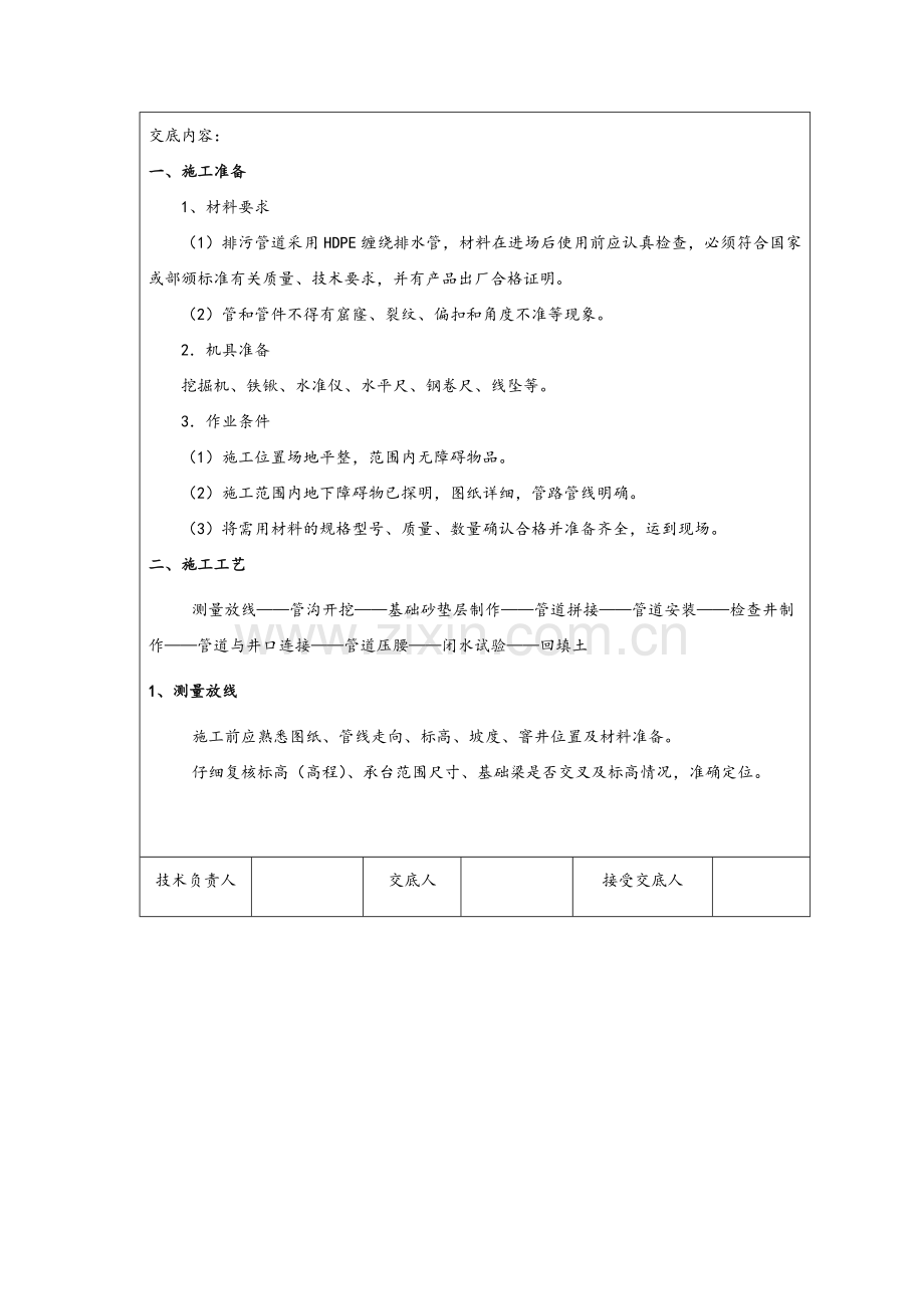 排水管道安装技术交底.doc_第1页