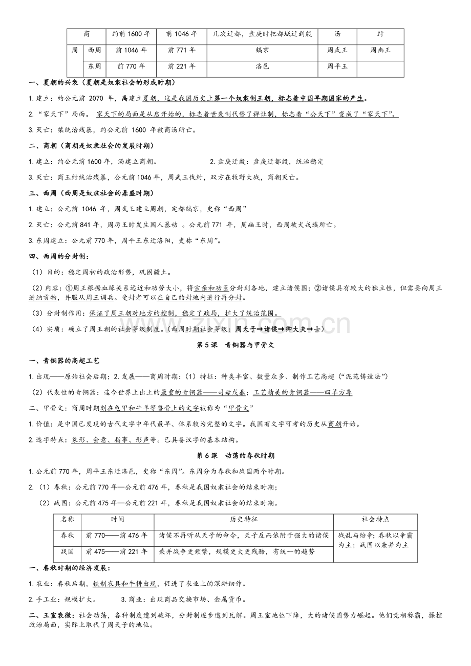 部编版七年级上册历史期末知识总结.doc_第2页