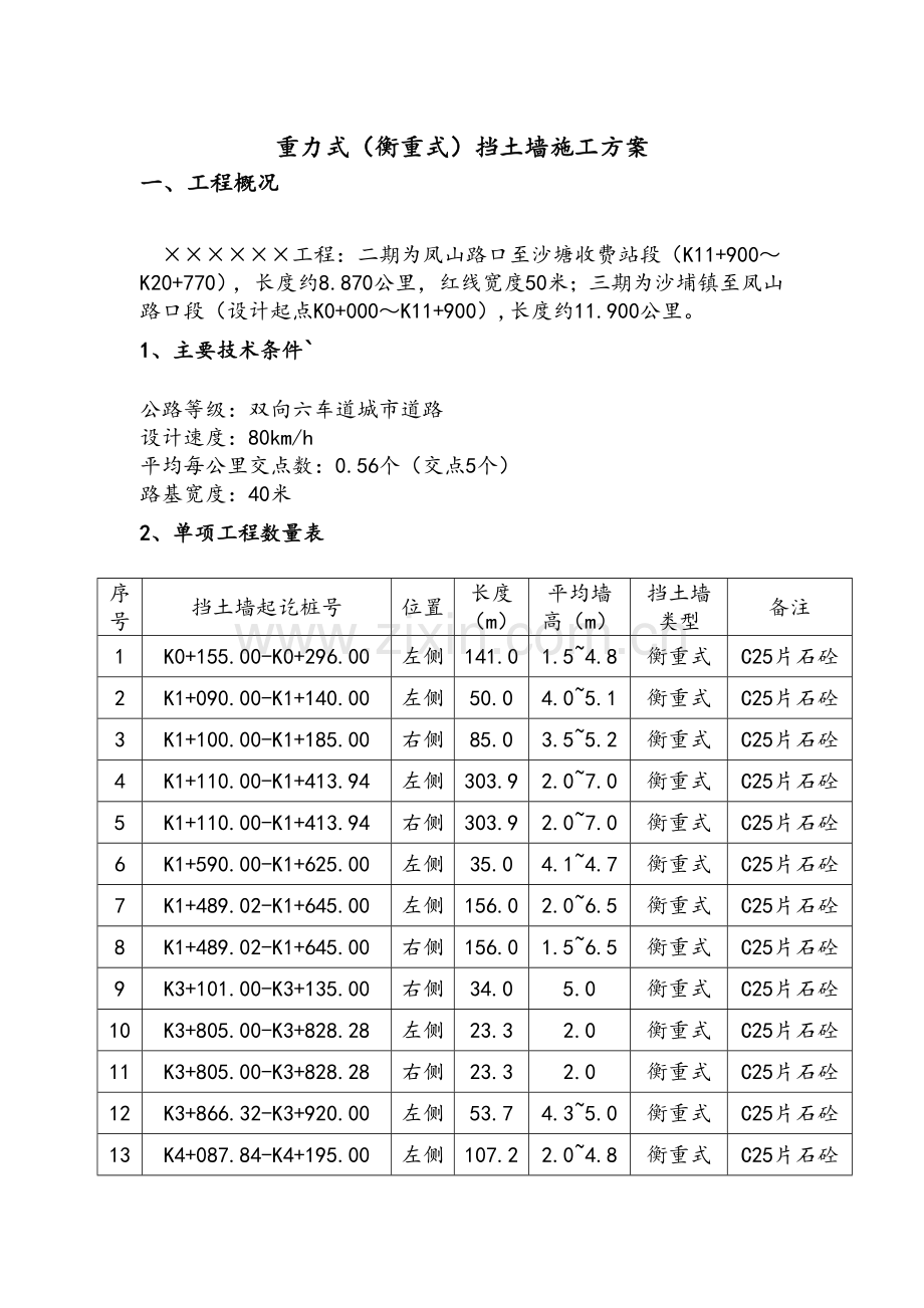 重力式(衡重式)挡土墙施工方案.doc_第2页