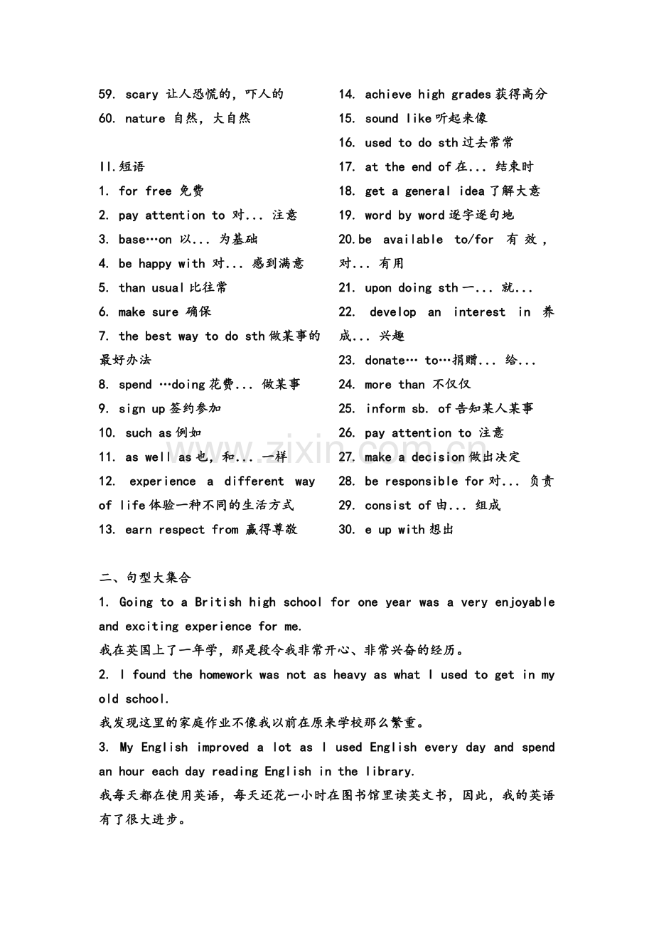 牛津高中英语模块一知识点整理(打印).doc_第2页