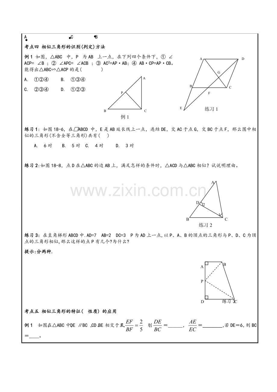 沪教版初三数学相似三角形教案.doc_第3页