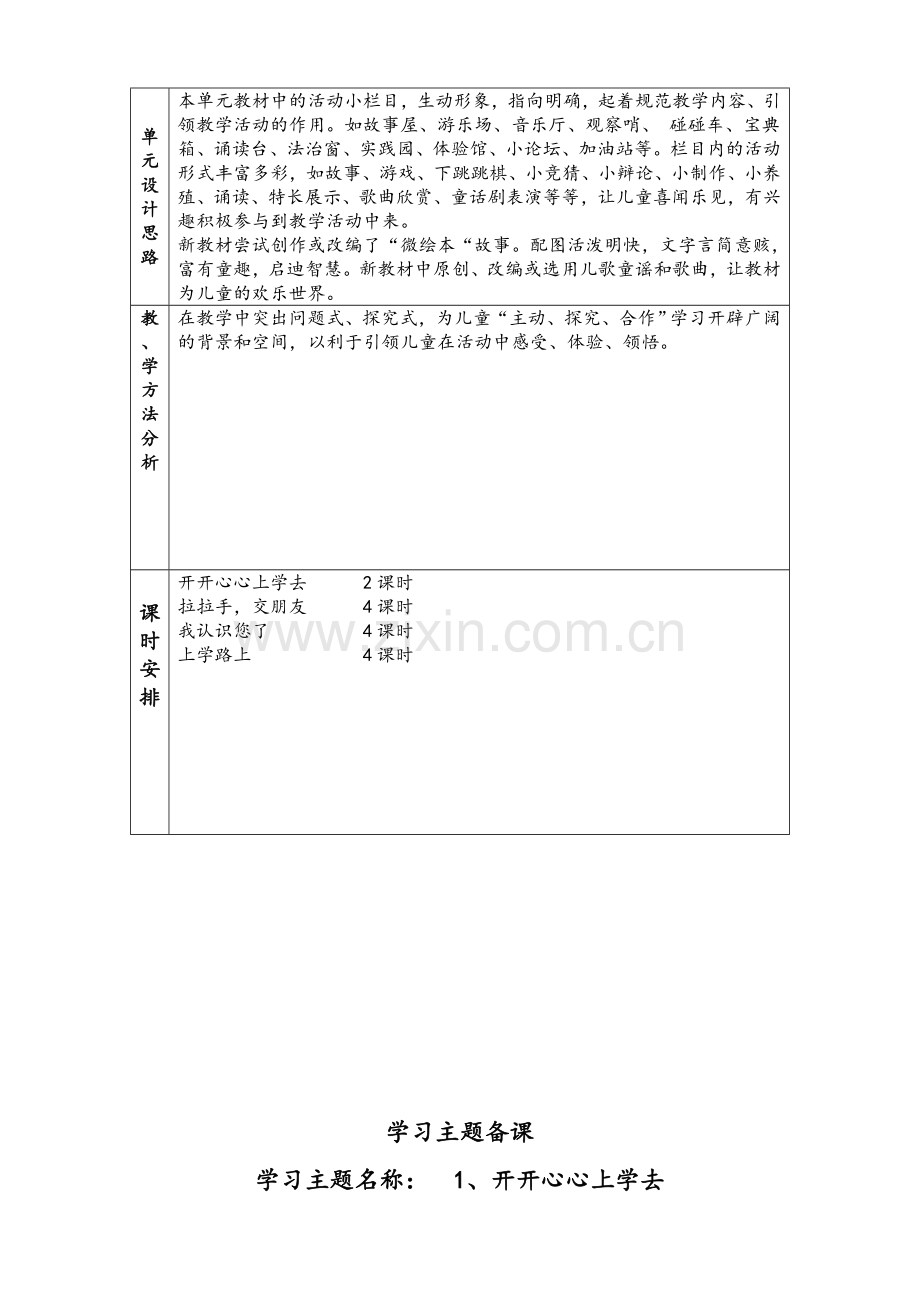 道德与法治一年级上册第一单元备课.doc_第2页