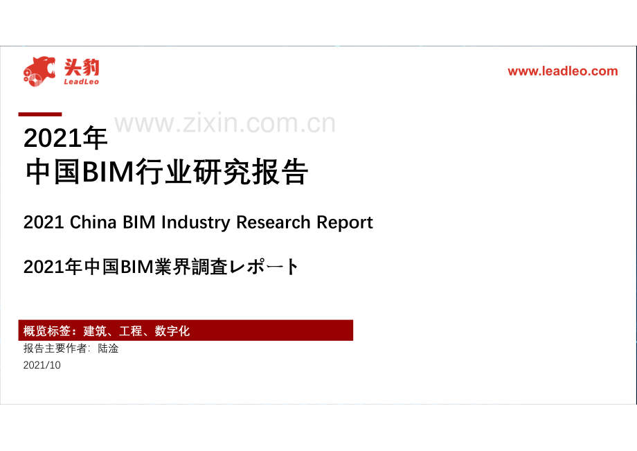 2021年中国BIM行业研究报告.pdf_第1页