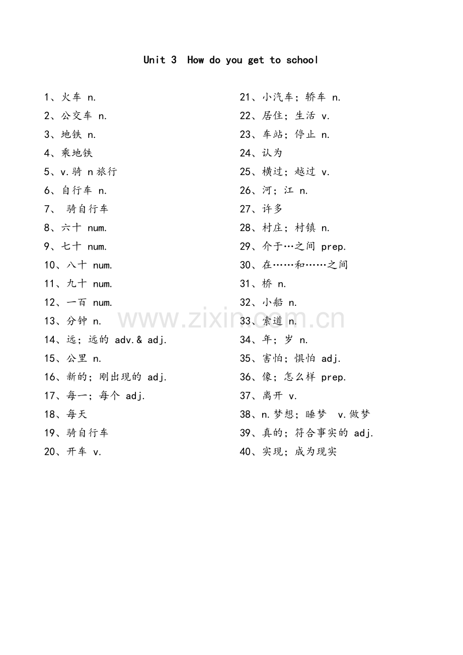 新版新目标英语七年级下册单词测试.doc_第3页