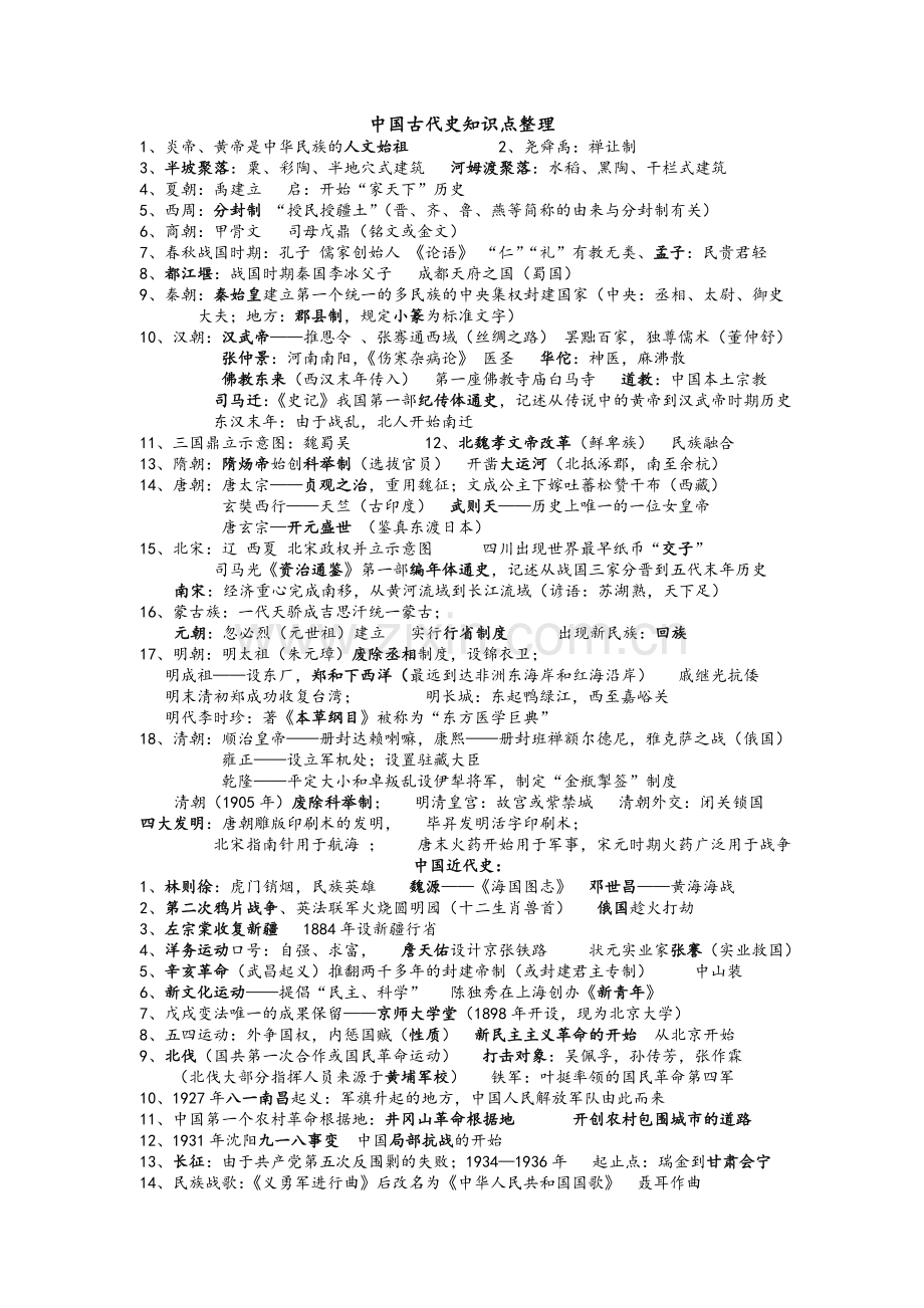 中国古代史知识点整理.doc_第1页