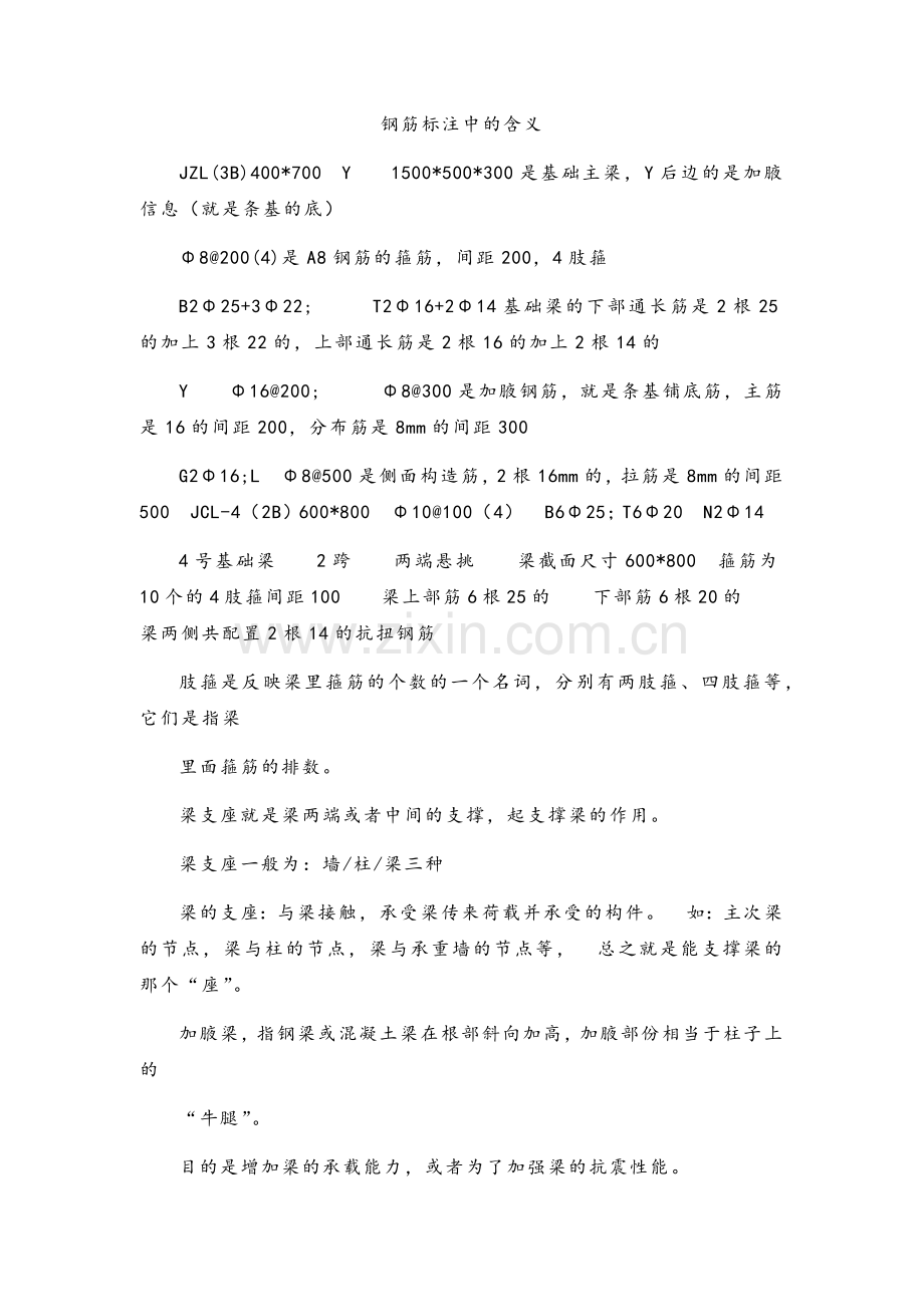 钢筋平法标注在图纸中的含义.doc_第1页