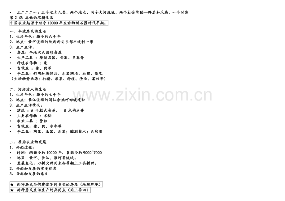 七年级历史上册知识结构图-思维导图.doc_第2页