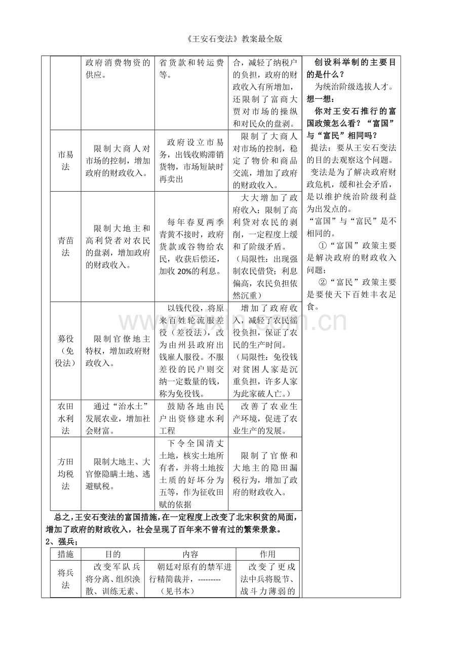 《王安石变法》教案最全版.doc_第2页