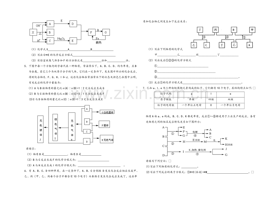 高一化学无机框图推断题.doc_第2页