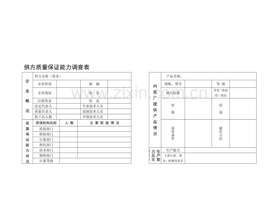 生产厂家供方质量保证能力调查表.doc_第2页