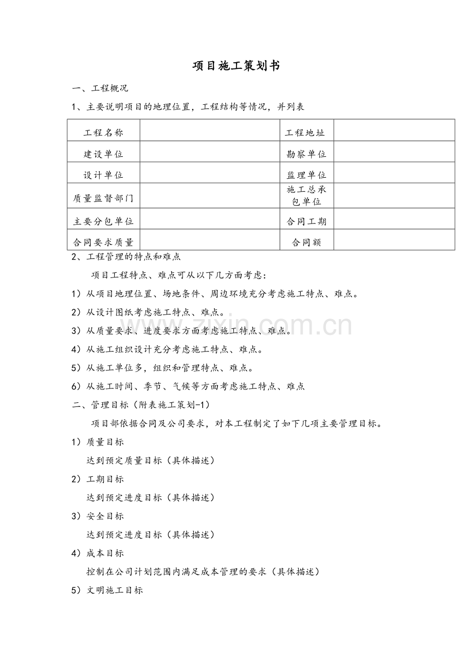 项目施工策划书.doc_第1页