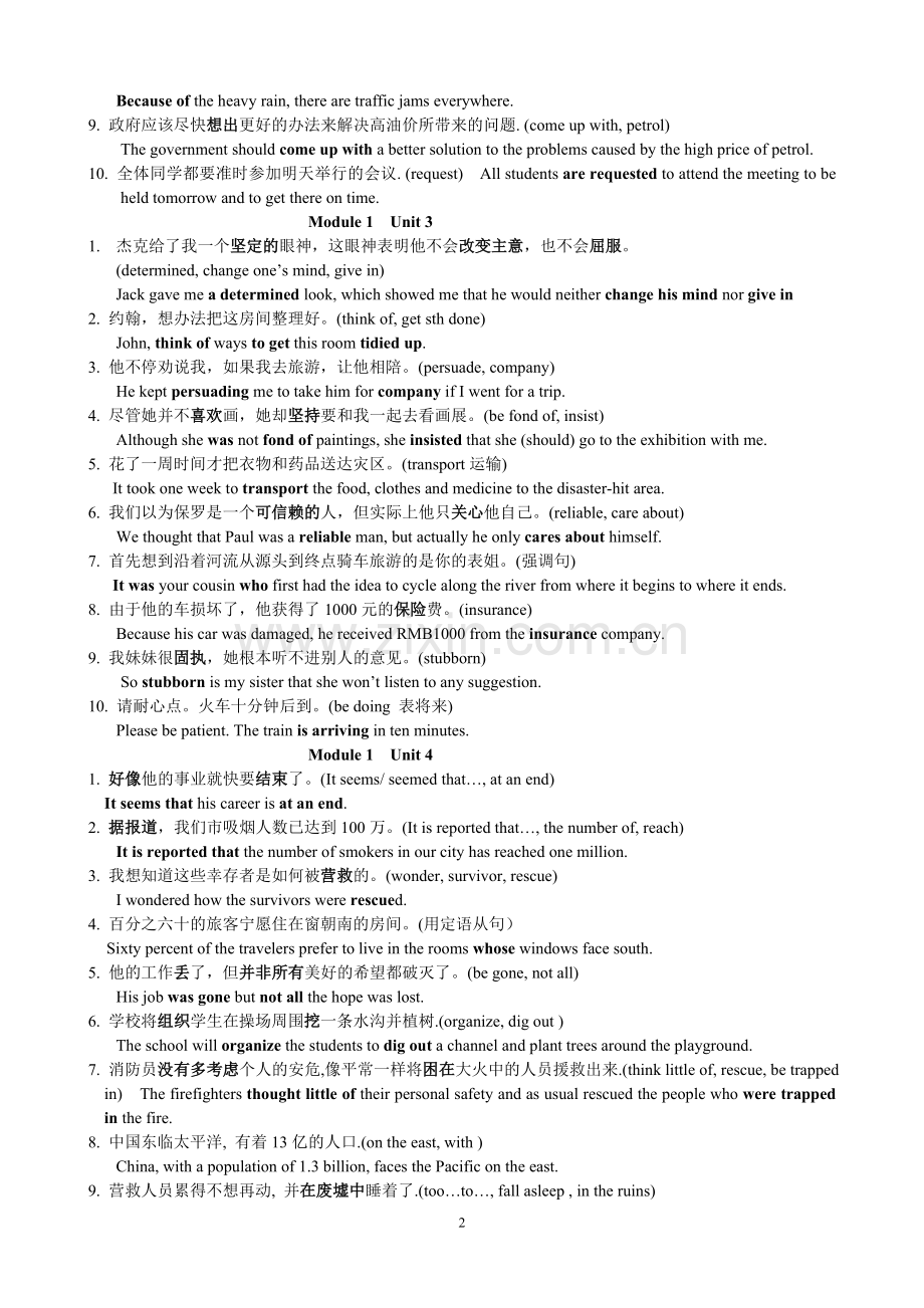 高中英语句子翻译250句.doc_第2页