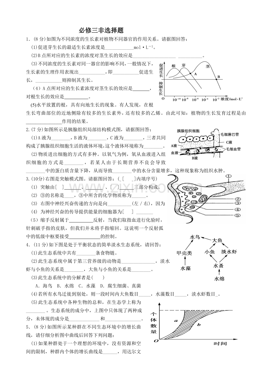 高中生物必修三非选择题经典大全.doc_第1页