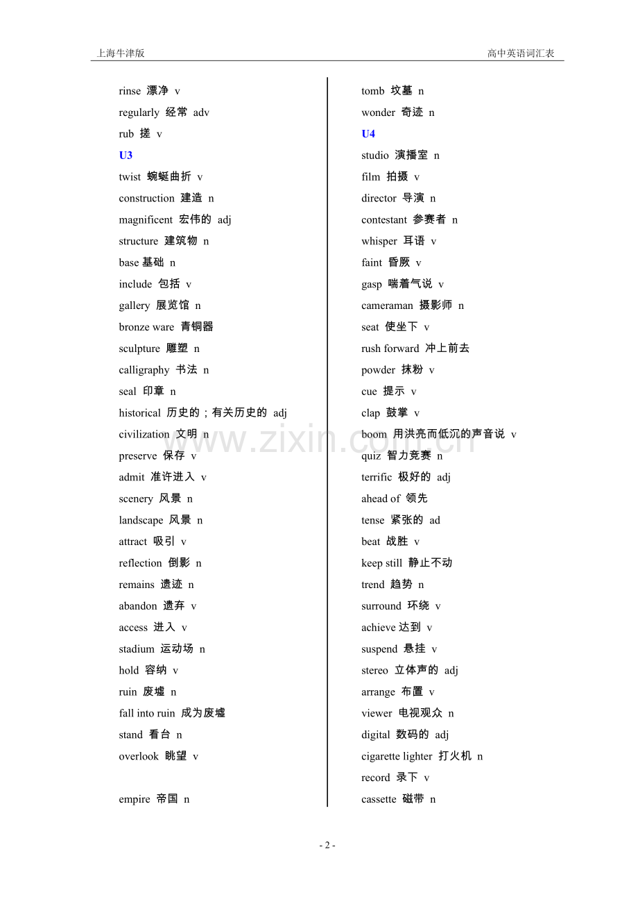 牛津上海高中英语单元词汇表.doc_第2页