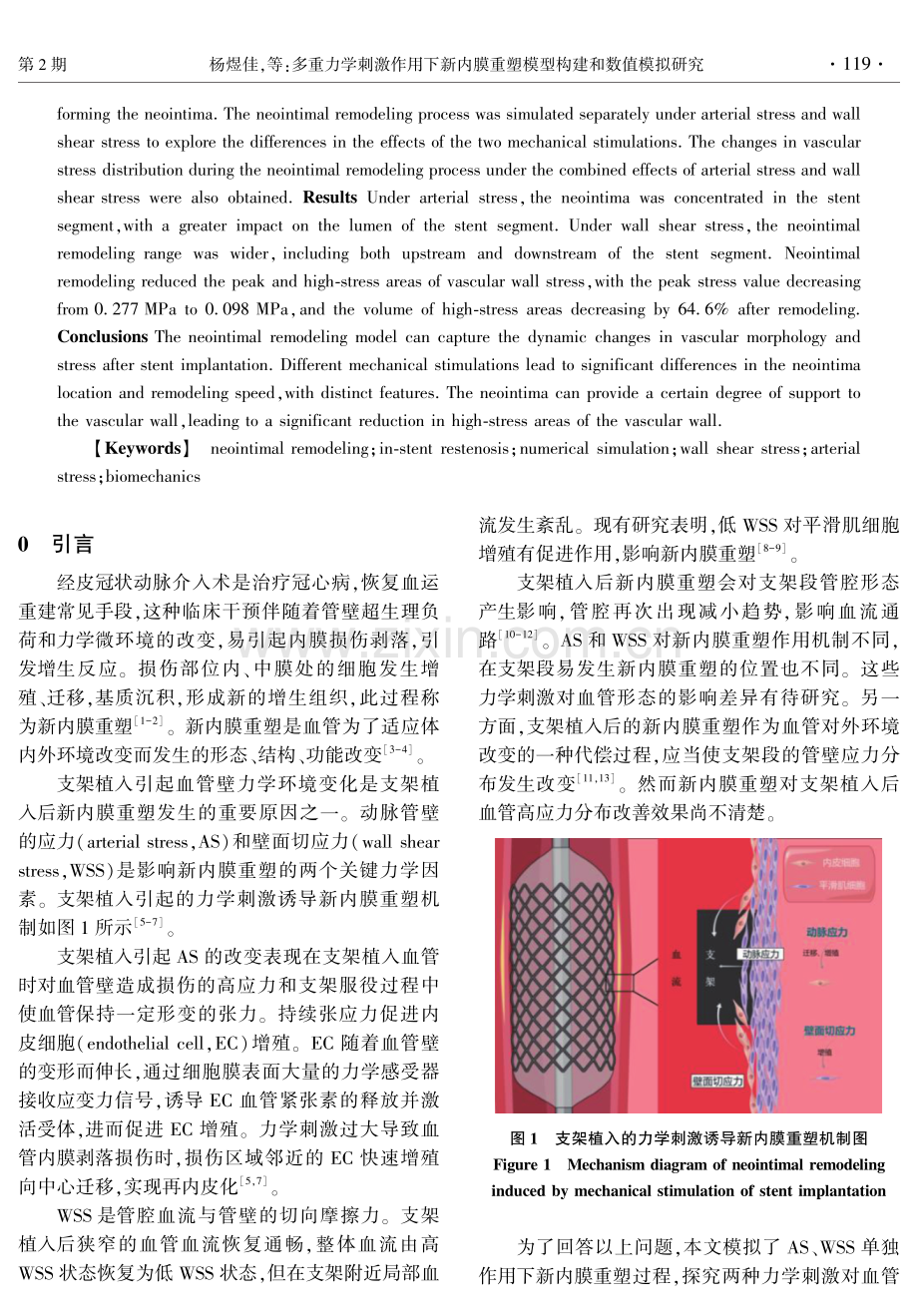 多重力学刺激作用下新内膜重塑模型构建和数值模拟研究.pdf_第2页