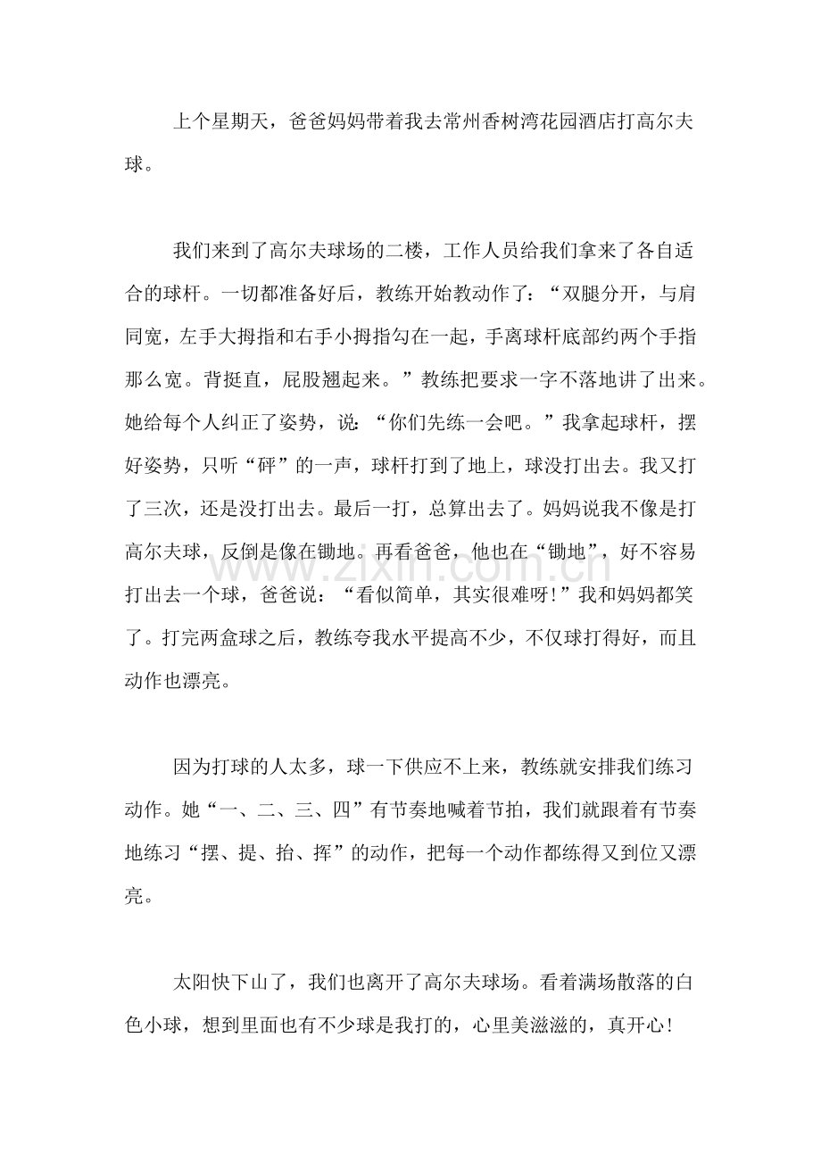 打高尔夫球的心情说说学打高尔夫作文.doc_第2页