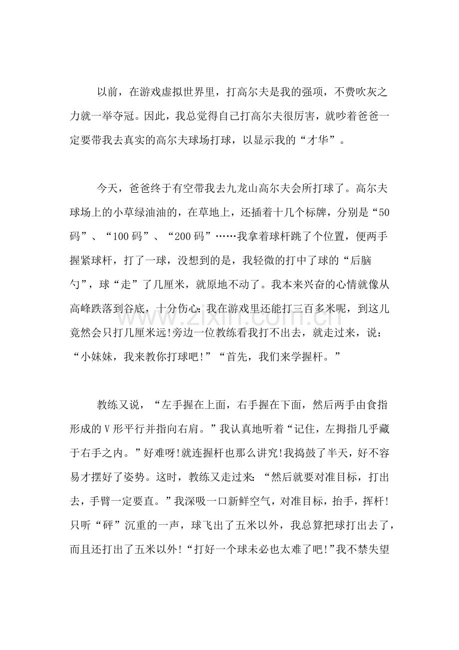 打高尔夫球的心情说说学打高尔夫作文.doc_第3页