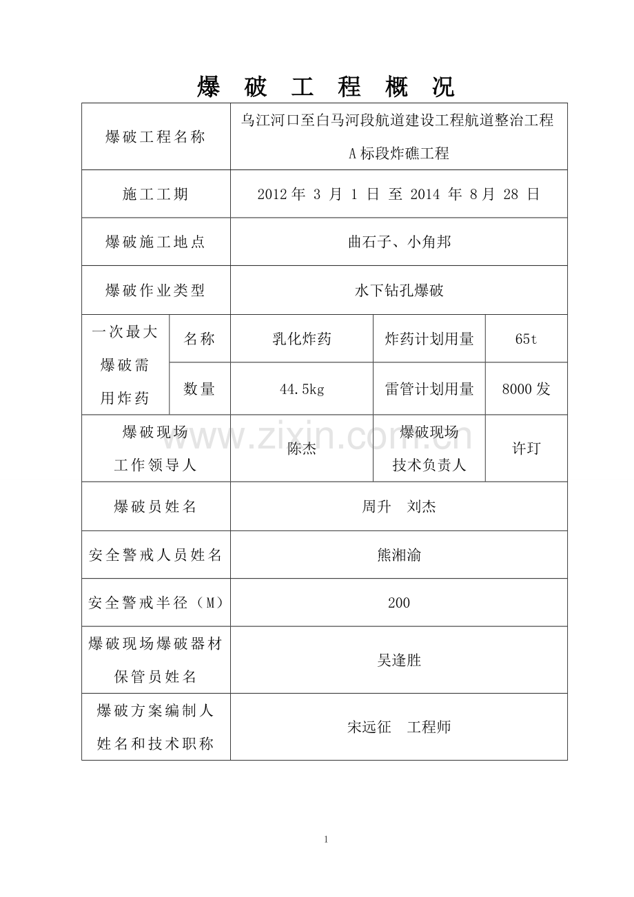 水下爆破方案(终稿).(DOC).doc_第1页