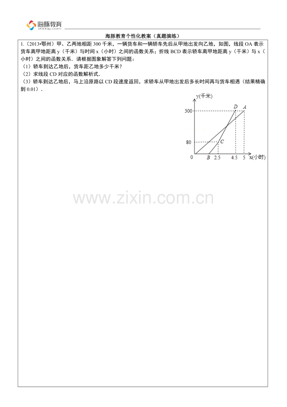 一次函数的应用(知识点+例题).doc_第2页