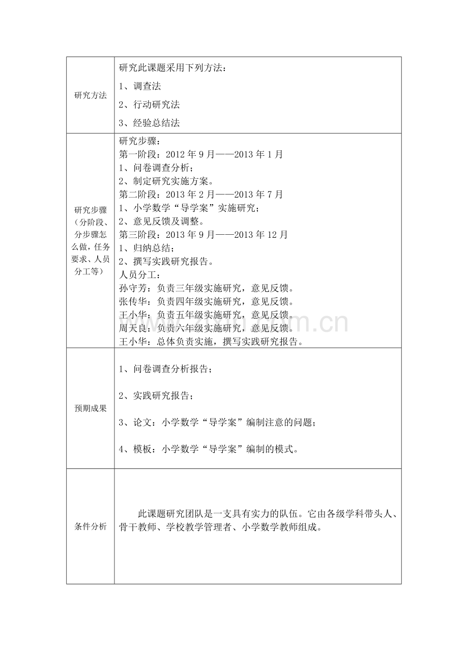 小学数学“导学案”编制模式的研究实施方案.doc_第2页