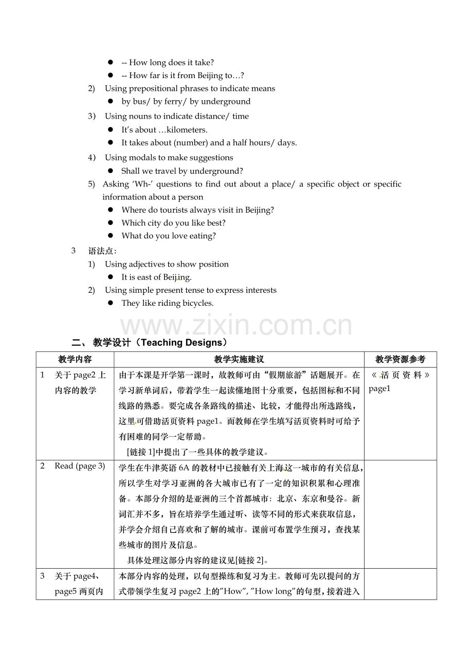 牛津上海版六年级下英语Unit1GreatcitiesinAsia教案(英语教案).doc_第2页