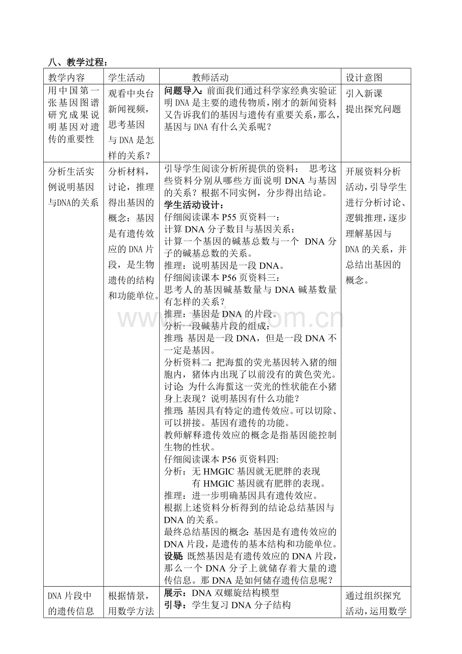 高中生物《基因是有遗传效应的DNA片段》教学设计.doc_第2页