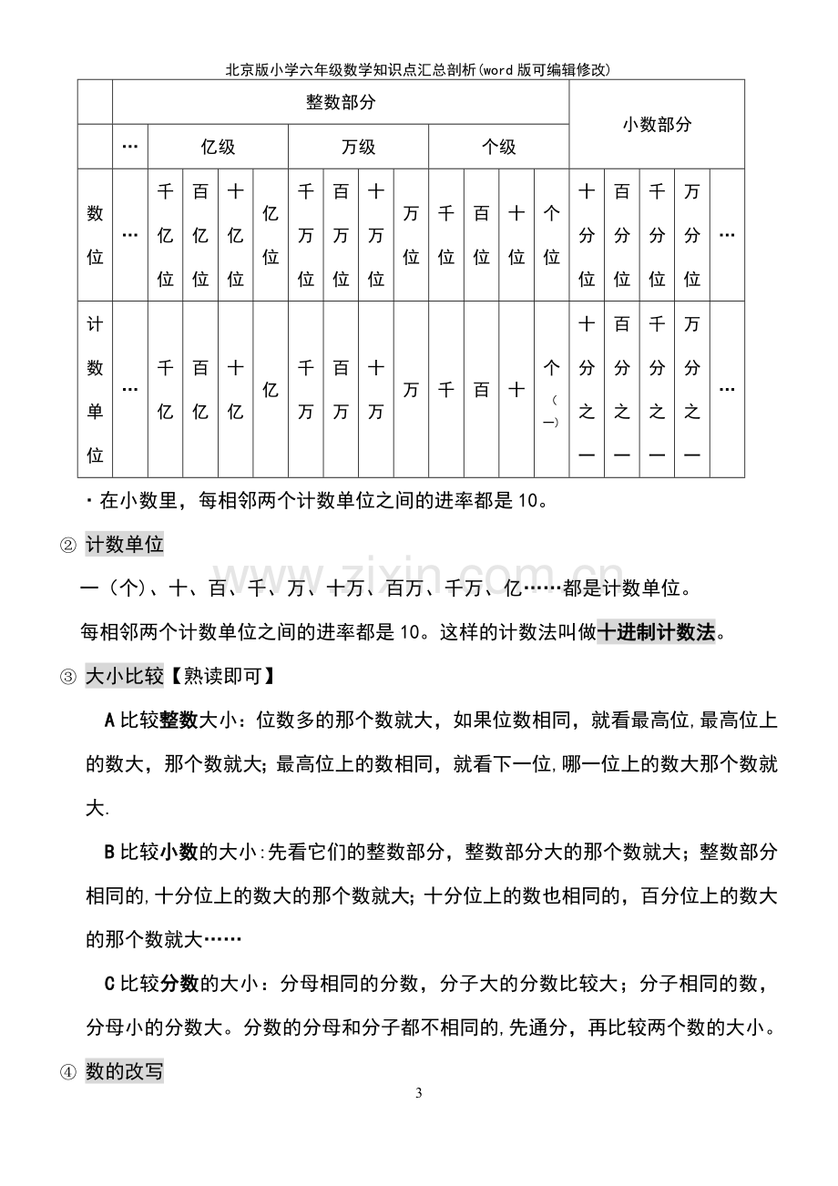 北京版小学六年级数学知识点汇总剖析.pdf_第3页