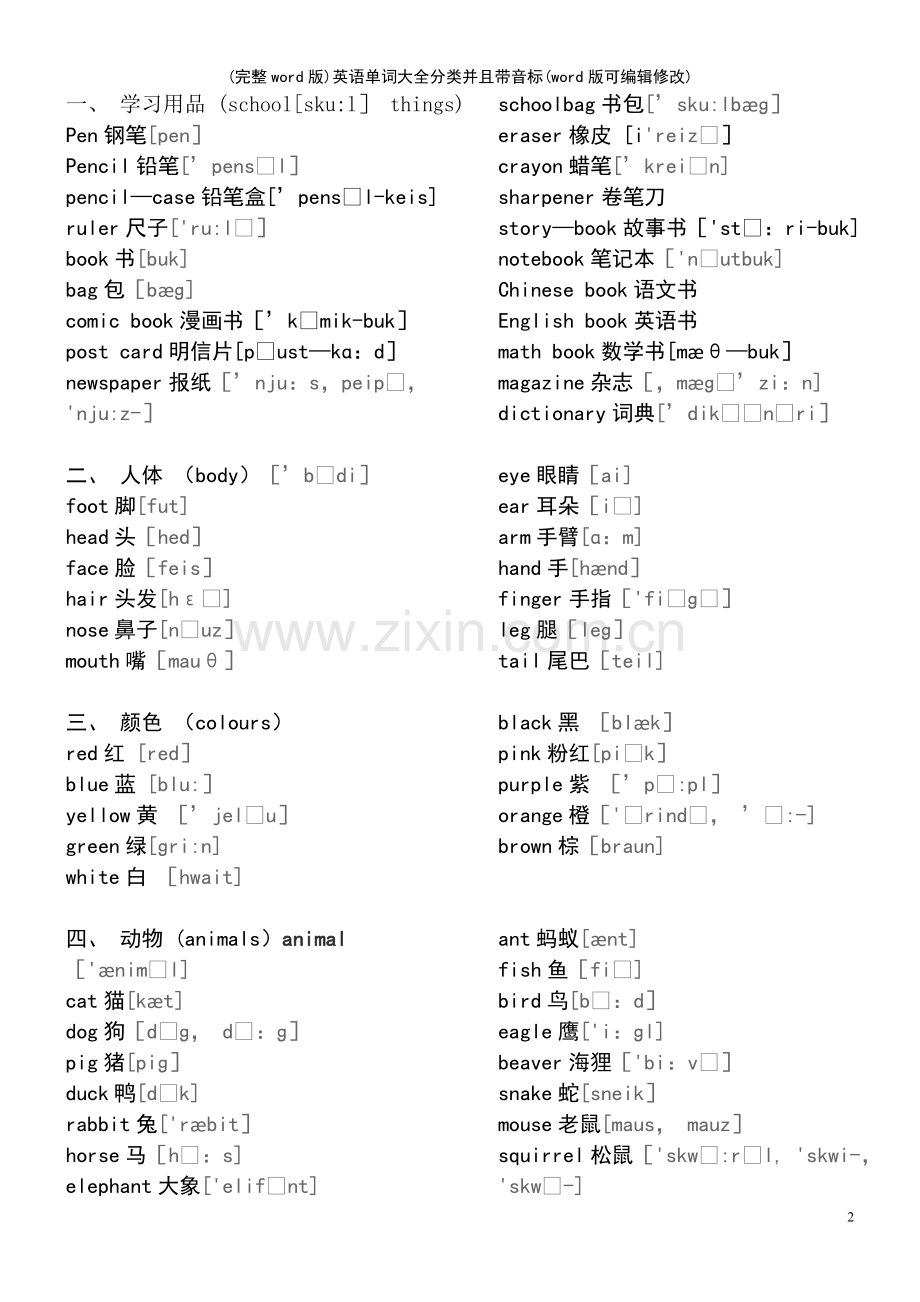 (精校版)英语单词大全分类并且带音标.pdf_第2页