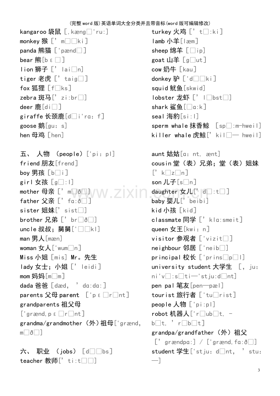 (精校版)英语单词大全分类并且带音标.pdf_第3页